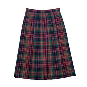 Laird-Portch Scotland Vintage Plaid Wool Skirt Pleated 8 10 12 M Medium L Large
